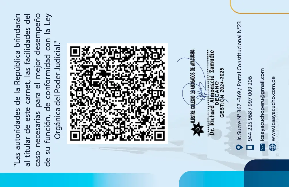 Requisitos para Duplicado de Carnet reverso - Ilustre colegio de abogados de Ayacucho By sistemasperu.pe v1