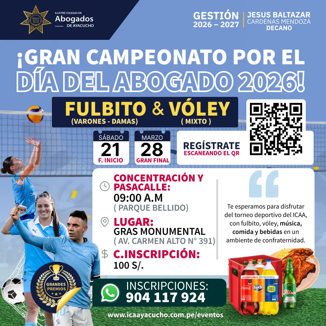 ¡GRAN CAMPEONATO POR EL DÍA DEL ABOGADO 2026! ILUSTRE COLEGIO DE ABOGADOS AYACUCHO v1
